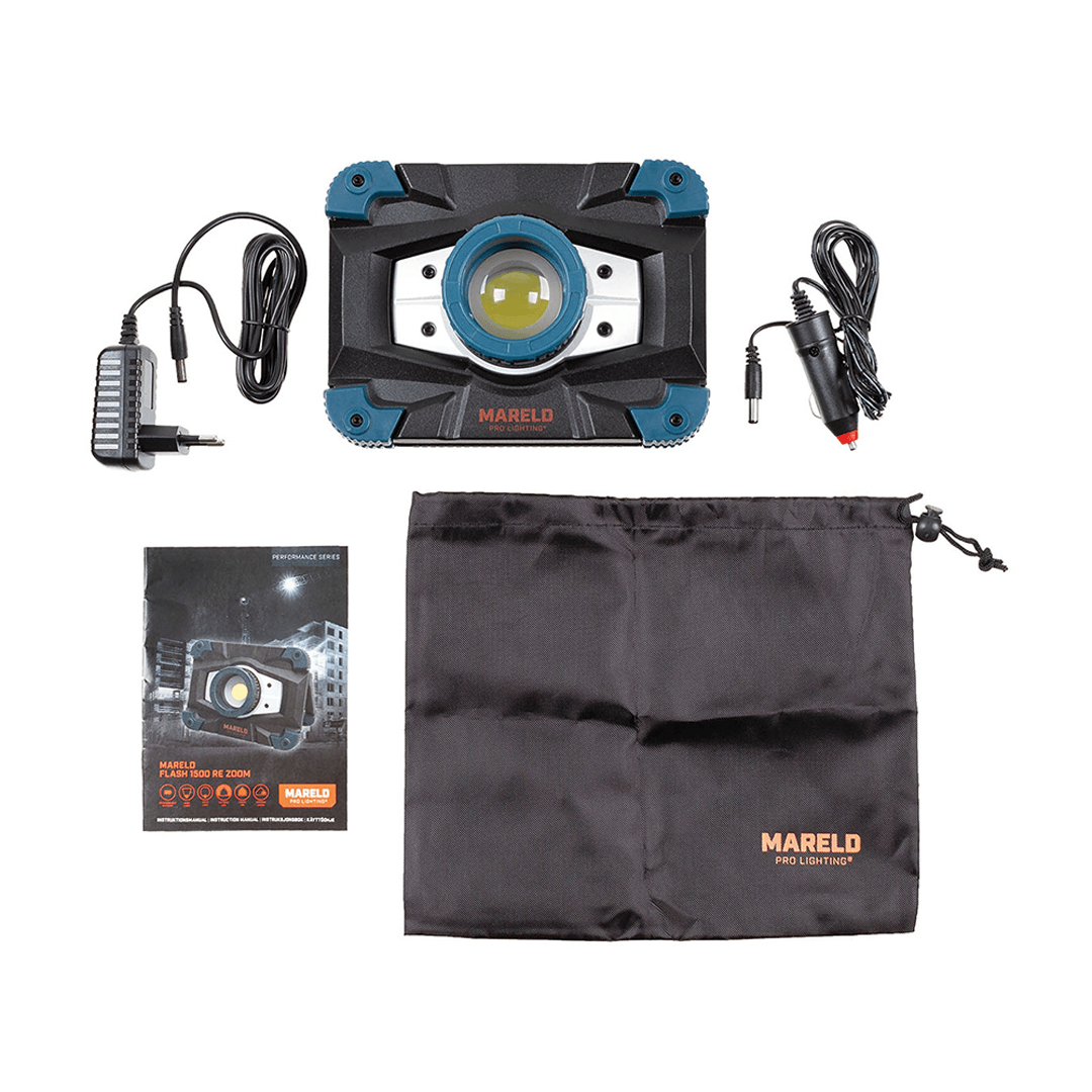 LED-Arbeitslampe mit Akku, 1500 Lumen und Zoom-Funktion