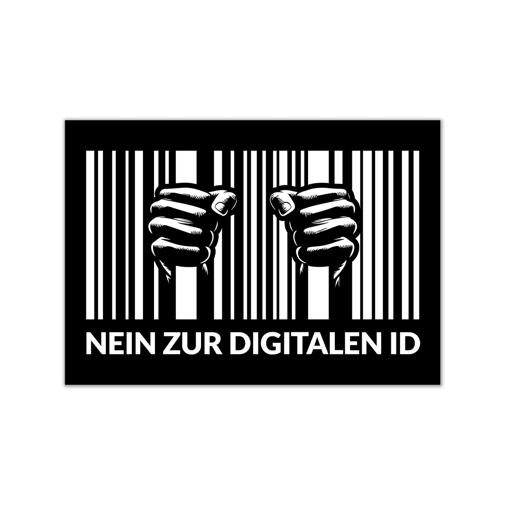Aufkleber „Nein zur digitalen ID“