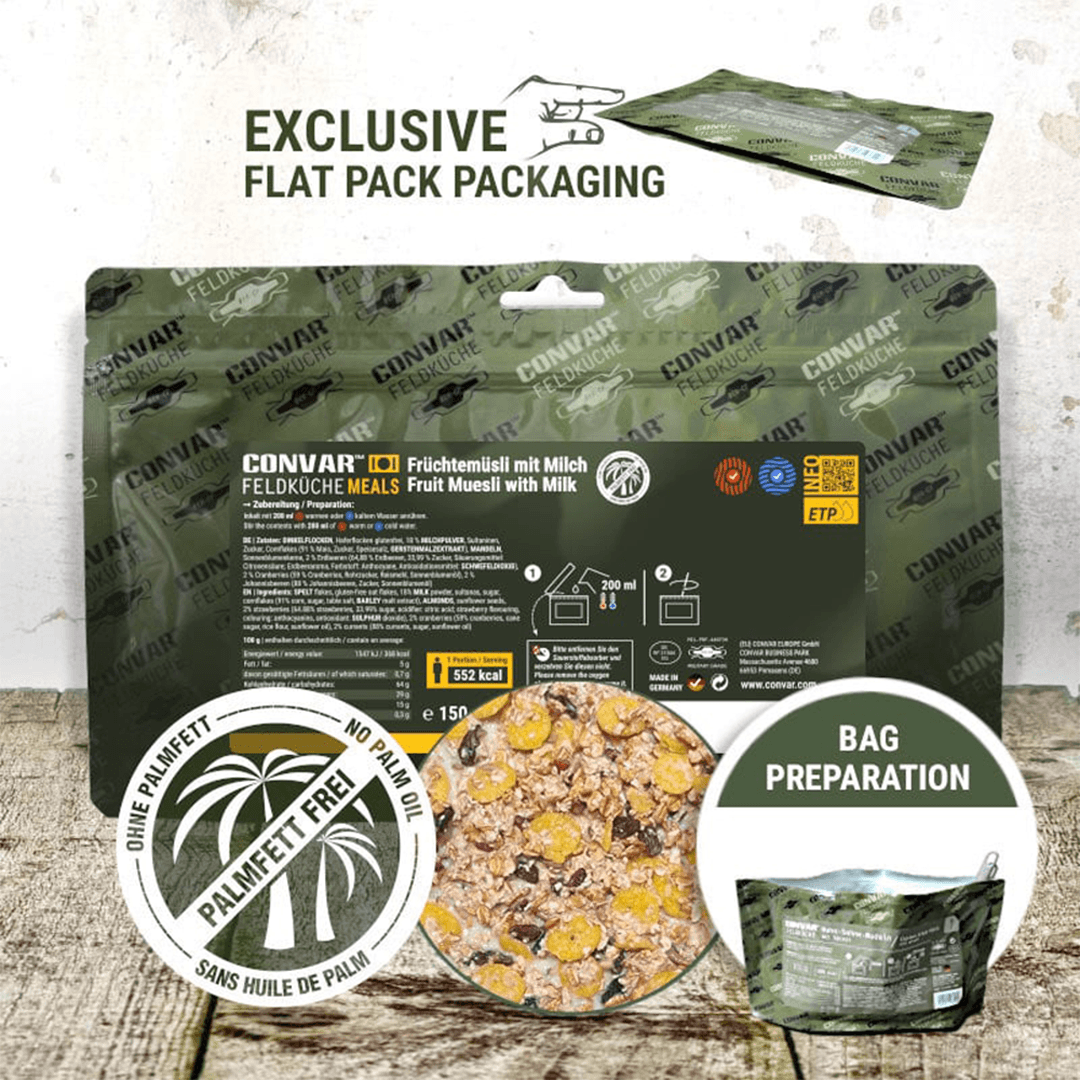 CONVAR Feldküche Früchtemüsli mit Milch (150g)