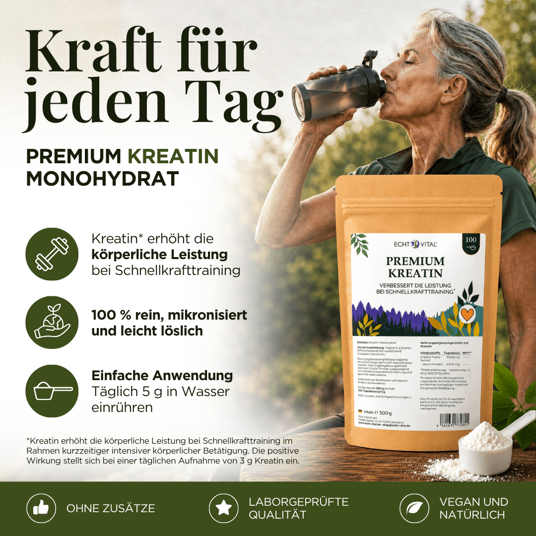 Premium Kreatin Monohydrat Pulver