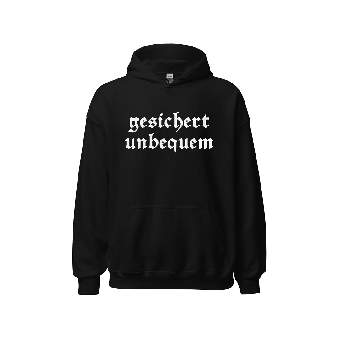 Kapuzenpullover „Gesichert unbequem“