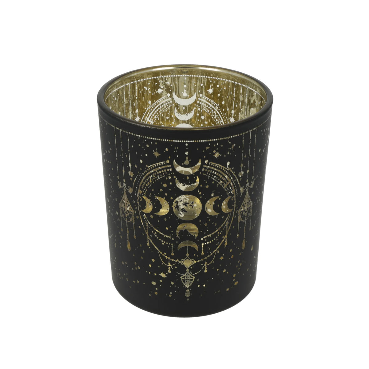 Kerzenhalter Mondphasen aus satiniertem Glas