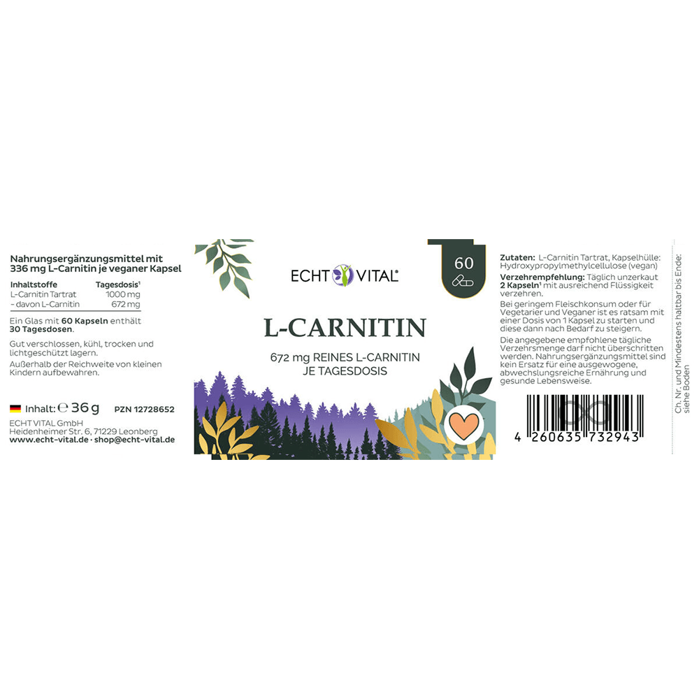 L-Carnitin Kapseln aus pflanzlicher Fermentation