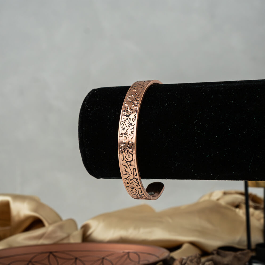 Magnetisches Kupferarmband „Blätter“