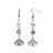 Ohrringe Chevron-Amethyst/Bergkristall mit Lotus