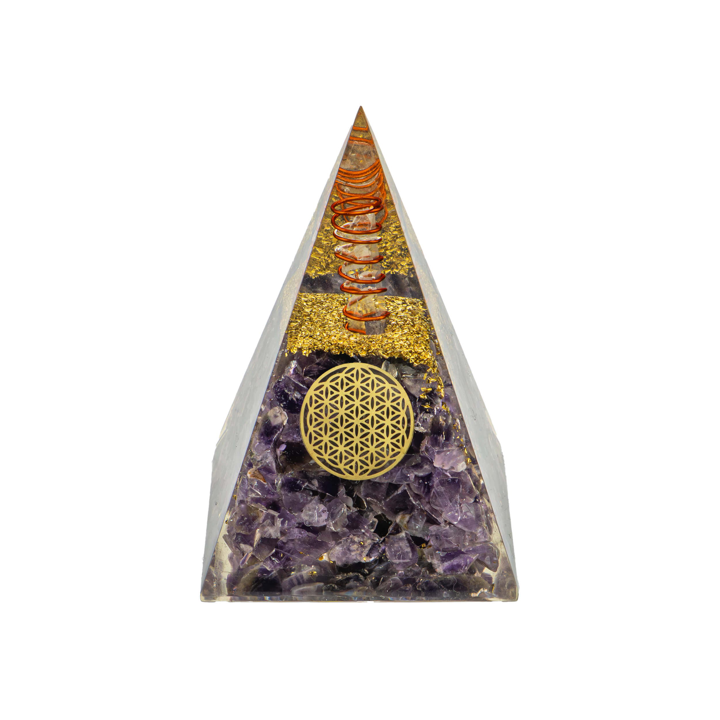 Orgonit Pyramide Amethyst Blume des Lebens