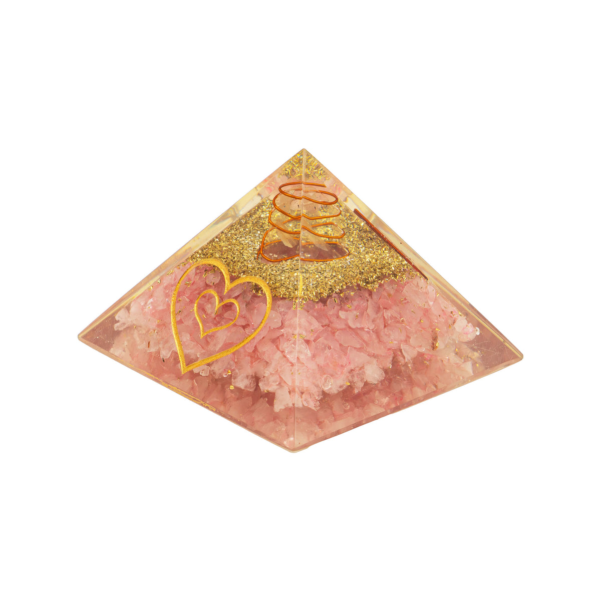 Orgonit Pyramide Rosenquarz mit Herz