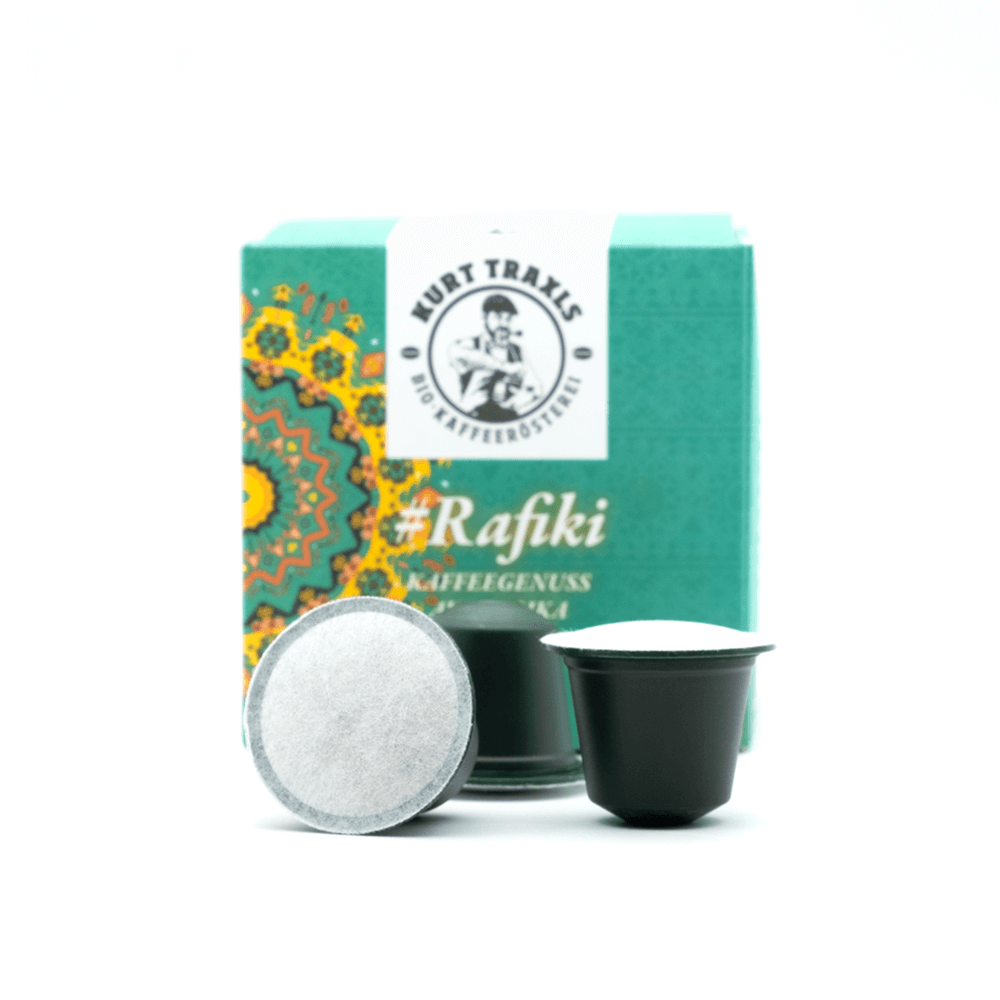 Kompostierbare Kaffeekapseln mit Bio Kaffee Rafiki
