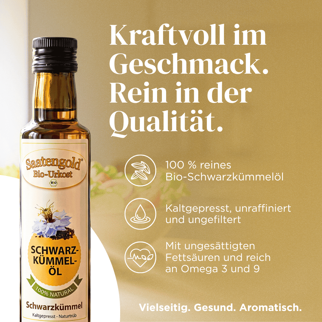Bio Schwarzkümmelöl kaltgepresst und ungefiltert