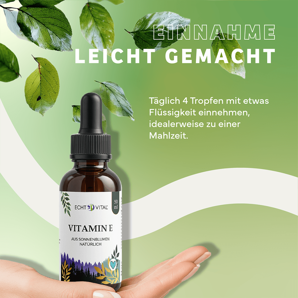 Vitamin E Tropfen aus Sonnenblumen