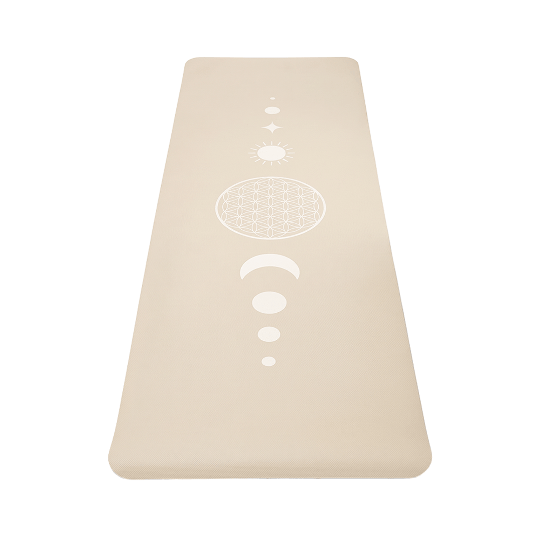 Premium Yogamatte Blume des Lebens beige von Yogi & Yogini