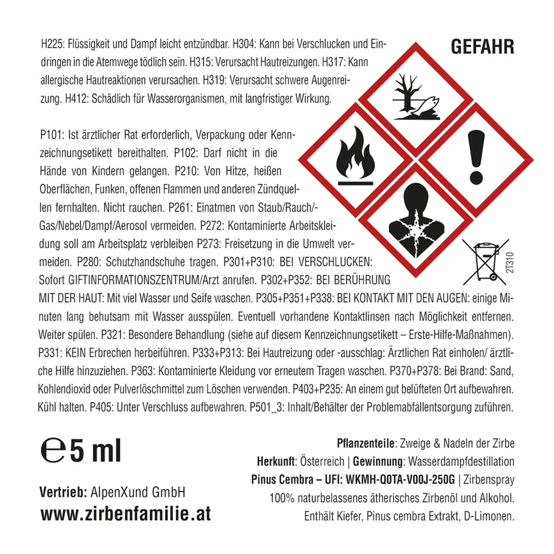Zirbenherz und Zirbenspray Anhänger Set